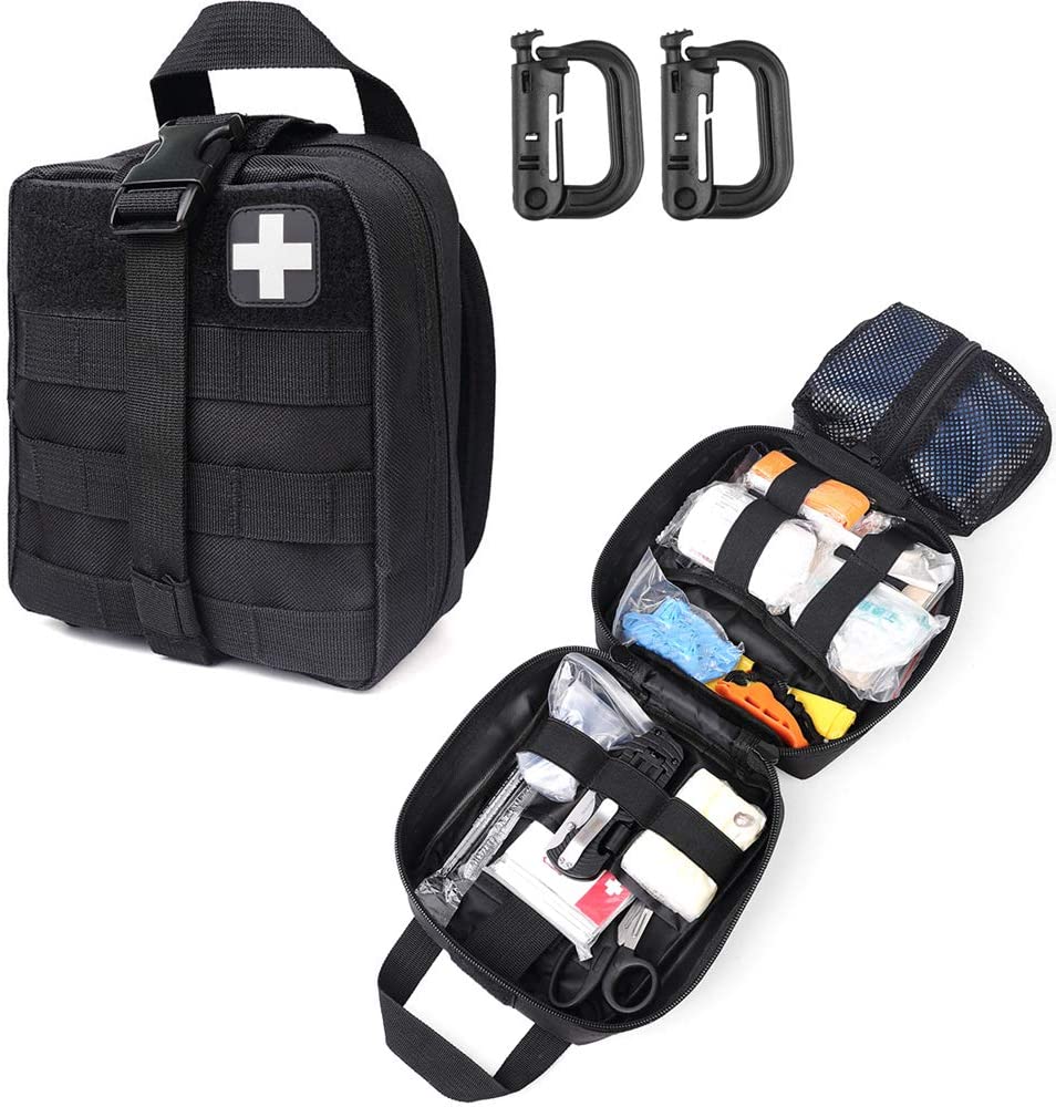 Vojaška medicinska torbica BlackTactical First Aid vključuje obliž Rdečega križa